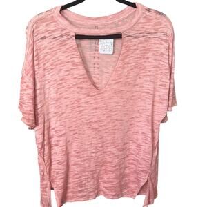 NWT Free People Pink/Nude Short Sleeve Tee - XS